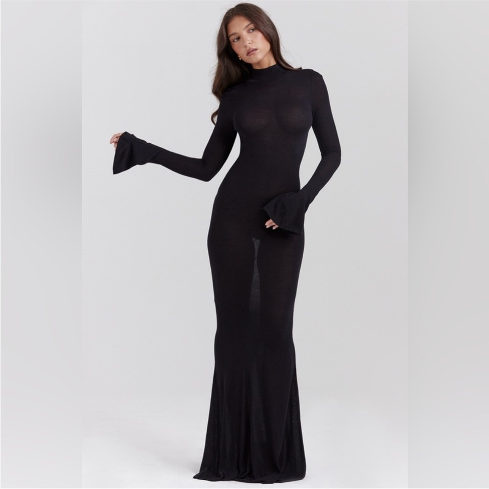 House of CB Sancha Black Knit Maxi Dress NWOT size L